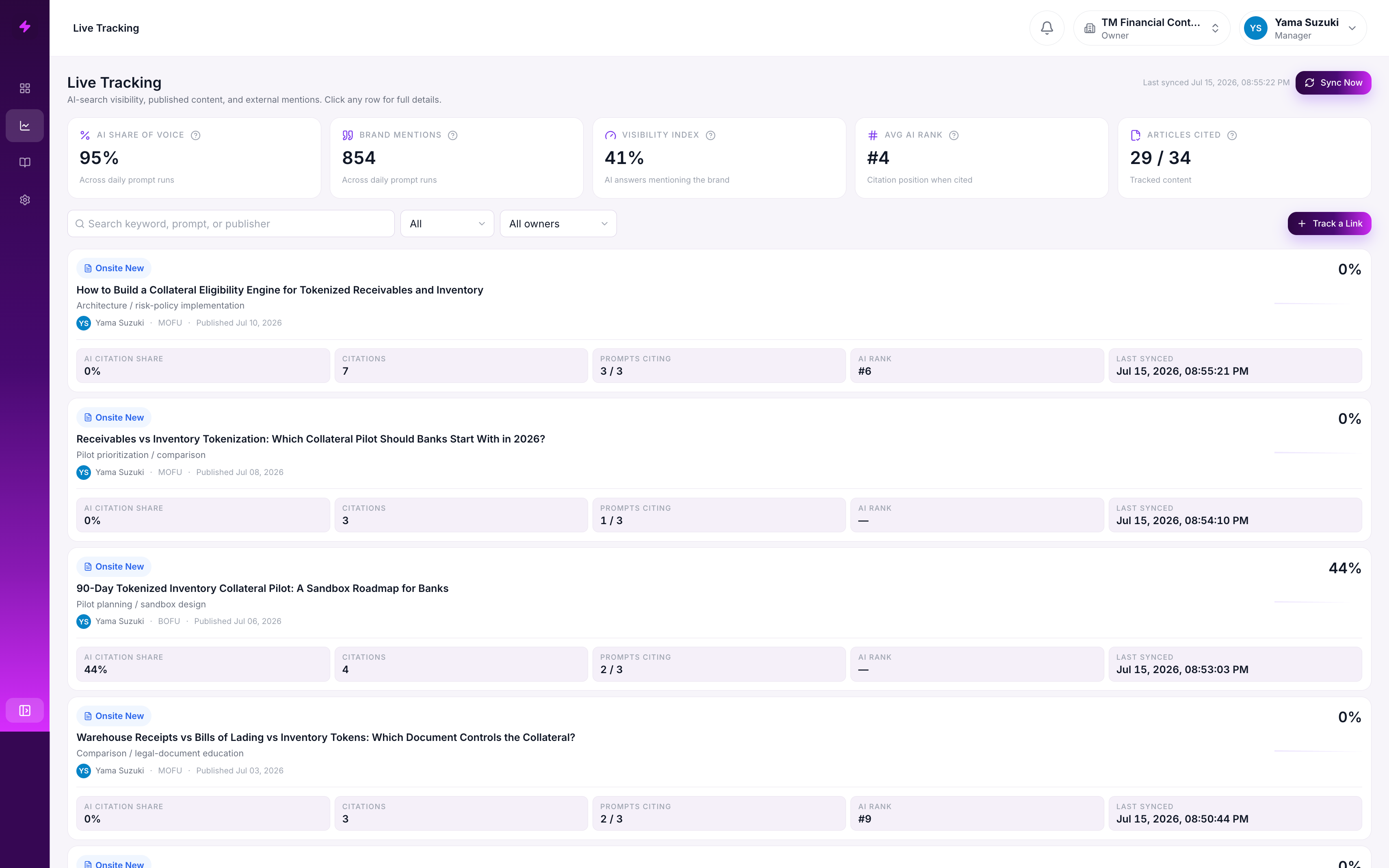 Visibility Live Tracking